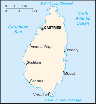 Map of St Lucia